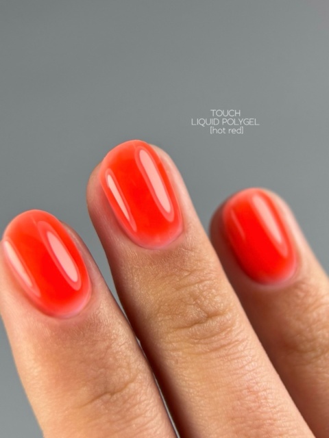 TOUCH Neon Liquid polygel Hot red - neonowo-czerwony płynny akrylożel, 15 ml