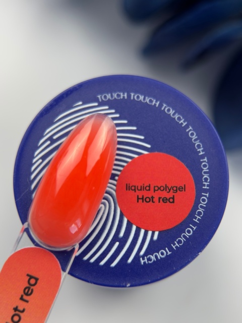 TOUCH Neon Liquid polygel Hot red - neonowo-czerwony płynny akrylożel, 15 ml