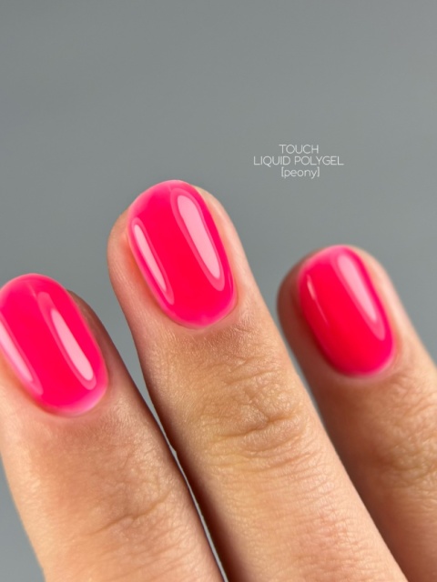 TOUCH Neon Liquid polygel Peony - neonowy różowo-czerwony płynny akrylożel, 15 ml
