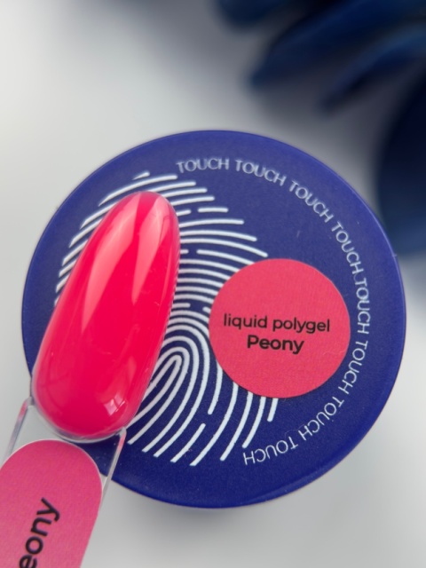 TOUCH Neon Liquid polygel Peony - neonowy różowo-czerwony płynny akrylożel, 15 ml