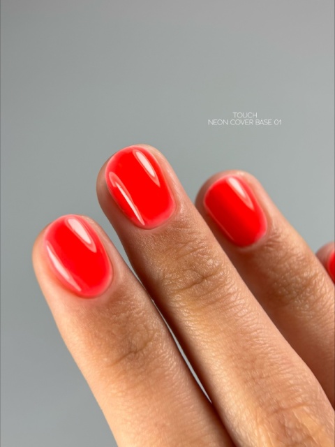 TOUCH Neon base 01- czerwona neonowa baza hybrydowa, 13 ml