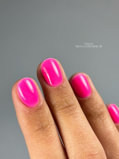 TOUCH Neon base 08- jasno-różowa neonowa baza hybrydowa, 13 ml
