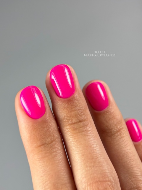 TOUCH Neon gel polish 02 - ciemno-różowy neonowy lakier hybrydowy, 9 ml