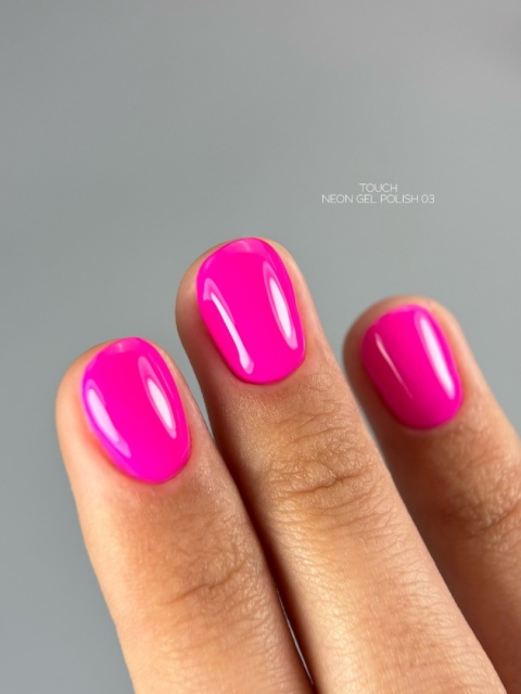 TOUCH Neon gel polish 03 - różowy neonowy lakier hybrydowy, 9 ml