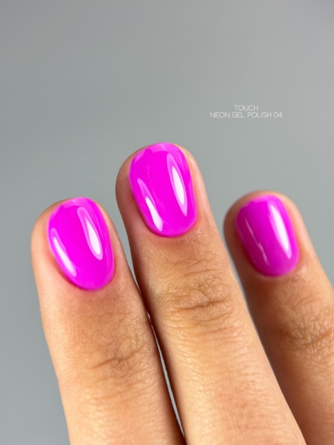 TOUCH Neon gel polish 04 - fioletowy neonowy lakier hybrydowy, 9 ml