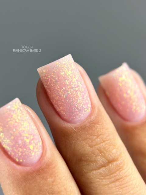 TOUCH Rainbow base 02 - baza hybrydowa z płatkami yuki, 13 ml