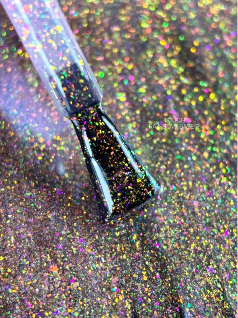TOUCH Rainbow base 02 - baza hybrydowa z płatkami yuki, 13 ml