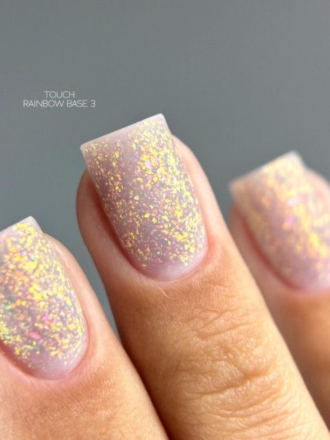 TOUCH Rainbow base 03 - baza hybrydowa z płatkami yuki, 13 ml