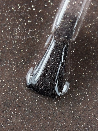 TOUCH Space gel polish 02 - beżowo-złoty odblaskowy lakier hybrydowy, 9 ml