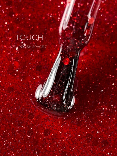 TOUCH Space gel polish 07 - czerwony odblaskowy lakier hybrydowy, 9 ml