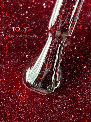 TOUCH Space gel polish 08 - bordowy odblaskowy lakier hybrydowy, 9 ml