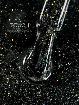 TOUCH Space gel polish 10 - czarny odblaskowy lakier hybrydowy, 9 ml