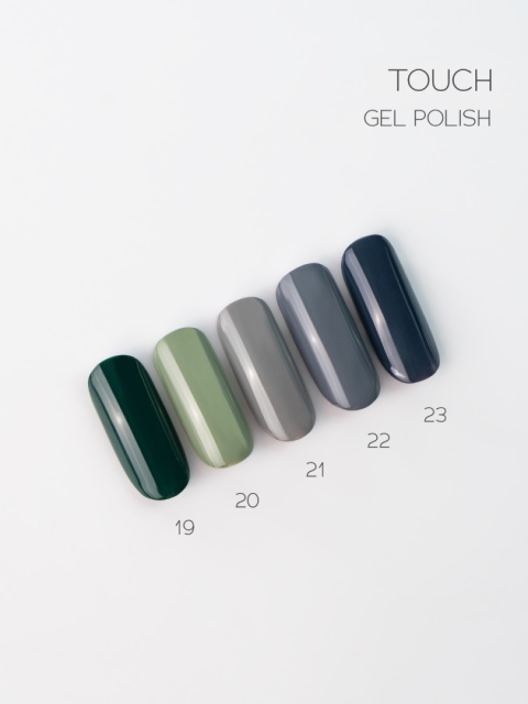 TOUCH gel polish 21 - jasno-szary kryjący lakier hybrydowy, 9 ml