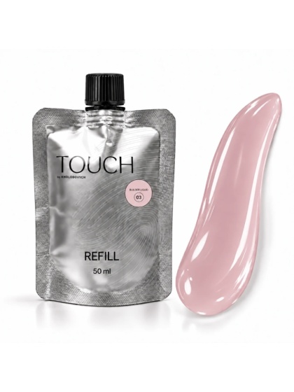 TOUCH Builder liquid 03 - delikatno-różowy mocny żel o płynnej koncystencji, 50 ml