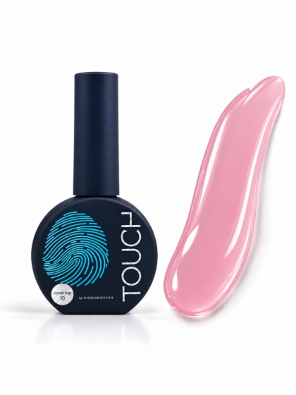 TOUCH Cover top 10 Milky pink - biało-rózowy półprzezroczysty top hybrydowy, 13 ml