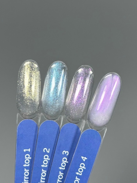 TOUCH Mirror top 03 - różowy top hybrydowy z perła i brokatem, 13 ml