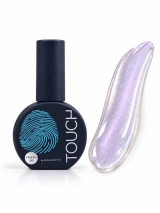 TOUCH Mirror top 04 - biało-różowy top hybrydowy z perła, 13 ml